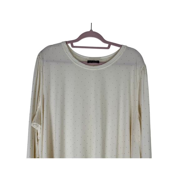 Lane Bryant Cream Gold Swing Dew Drop Long Sleeve Crew Neck Matte Top Size 26/28 - Picture 3 of 10